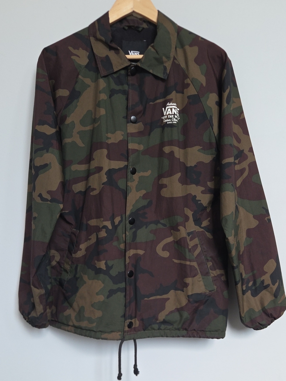 Vans Men's Camouflage Windbreaker Jacket - Green/Brown Size Small